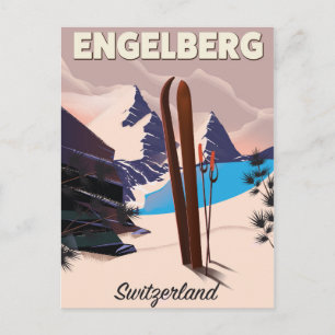 Carte Postale Engelberg Suisse poster de voyage ski