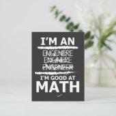 Carte Postale Enginere Engeneer Bon À Math Shirt Engineer Cadeau (Debout devant)
