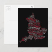 Carte postale England Slang British Word Art Map (Devant / Derrière)