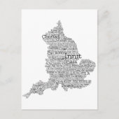 Carte postale England Slang British Word Art Map (Devant)