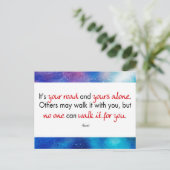 Carte Postale Englisches Zitat von Rumi - Es ist Ihre Straße Mit (Debout devant)