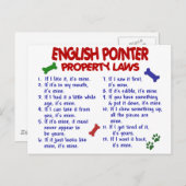 Carte Postale ENGLISH POINTER, propriété Lois 2 (Devant / Derrière)