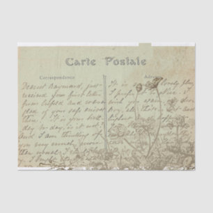 Carte Postale English Script  Wildflower Tissuepapier