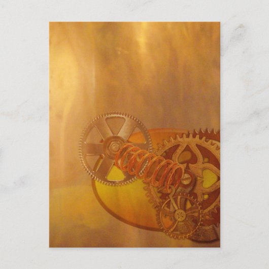 Carte Postale engrenages steampunk cogs conception mécanique (Devant)