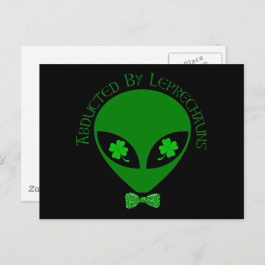 Carte Postale Enlevé Par Un Alien Leprechauns (Devant / Derrière)