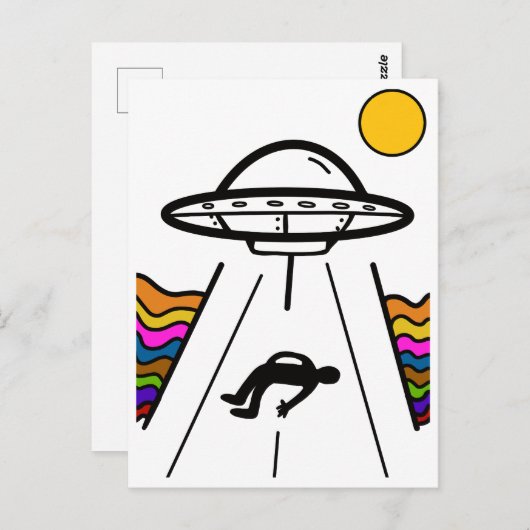 Carte Postale Enlèvement d'Alien UFO UAP (Devant / Derrière)