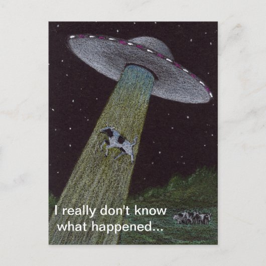 Carte Postale Enlèvement d'Aliens (Devant)