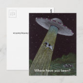 Carte Postale Enlèvement d'Aliens (Devant / Derrière)