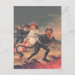 Carte Postale Enlèvement de Krampus des enfants