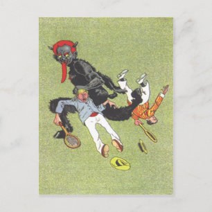 Carte Postale Enlèvement de Krampus des hommes
