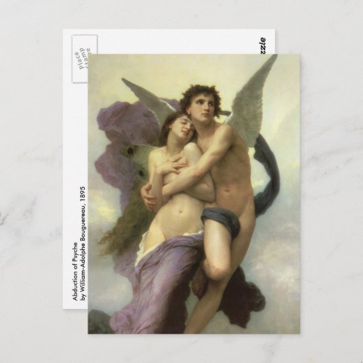 Carte Postale Enlèvement de Psyché par Bouguereau (Devant / Derrière)