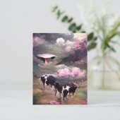 Carte Postale Enlèvement de vaches UFO (Debout devant)