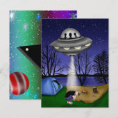 Carte Postale Enlèvement Extraterrestre d'UFO Alien (Devant / Derrière)
