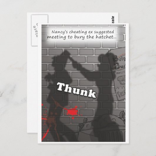 Carte Postale 'Enlevez la hache' (Devant / Derrière)