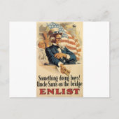 Carte Postale "Enlist" Ancien poster militaire américain vers 19 (Devant)