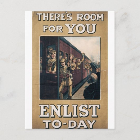 Carte Postale "Enlist" Old U.S. Military Poster, 1915 (Devant)
