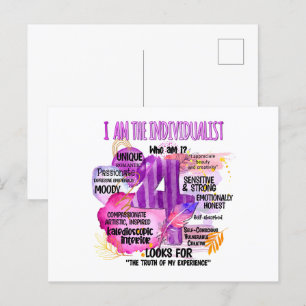 Carte Postale Enneagram Type 4 - Je Suis Individualiste