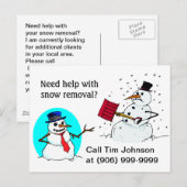 Carte postale enneigement entreprise promotion cli (Devant / Derrière)