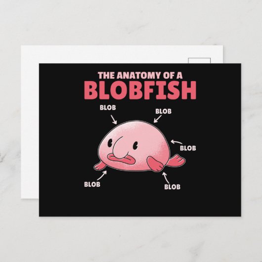 Carte Postale Énoncé De La Blobfish Anatomie De La Blobfish (Devant / Derrière)