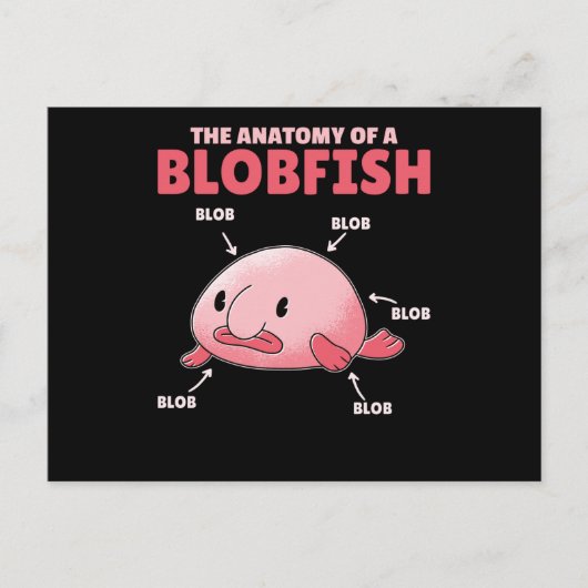 Carte Postale Énoncé De La Blobfish Anatomie De La Blobfish (Devant)