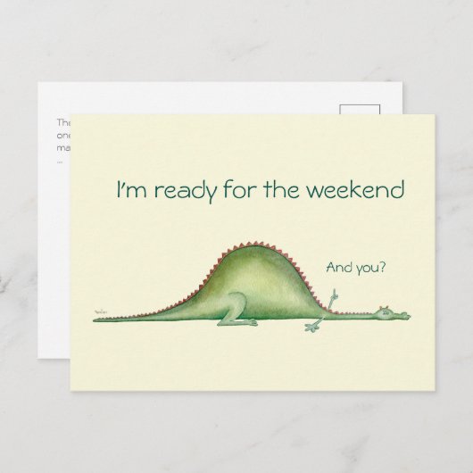 Carte Postale Enormous Dragon Resting Fantasy Illustration card (Devant / Derrière)