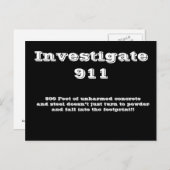 Carte Postale Enquêter sur 911 (Devant / Derrière)