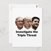 Carte Postale Enquêter sur la triple menace (Devant / Derrière)