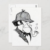 Carte Postale Enquêteur Fumeur de Pipe (Devant / Derrière)