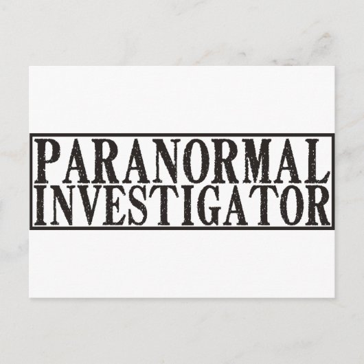 Carte Postale Enquêteur paranormal (Devant)
