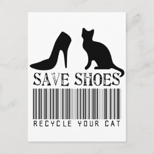 Carte Postale Enregistrer des chaussures Recycler votre chat
