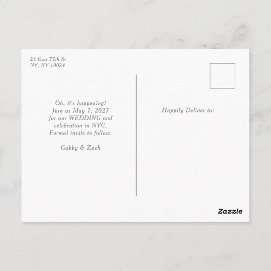 Carte Postale Enregistrer enfin la date (Dos)