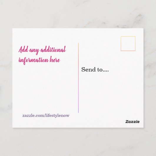 Carte postale — Enregistrer la date (Dos)