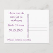 Carte postale ~ enregistrer la date (Dos)