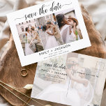 Carte Postale Enregistrer la date 4 Photo Elegant Editable Moder<br><div class="desc">Paysage moderne et élégant Horizontal Four (4) Photo Enregistrer la date Magnet Mariage avec typographie manuscrite. L'aimant d'invitation de date inclut la typographie de script et le design chic et simple auquel vous pouvez ajouter votre photo de fiançailles customisée à.</div>