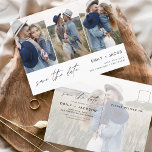 Carte Postale Enregistrer la date 4 Photo Elegant Editable Moder<br><div class="desc">Paysage moderne et élégant Horizontal Four (4) Photo Enregistrer la date Magnet Mariage avec typographie manuscrite. L'aimant d'invitation de date inclut la typographie de script et le design chic et simple auquel vous pouvez ajouter votre photo de fiançailles customisée à.</div>