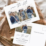 Carte Postale Enregistrer la date 4 Photo Elegant Editable Moder<br><div class="desc">Paysage moderne et élégant Horizontal Four (4) Photo Enregistrer la date Magnet Mariage avec typographie manuscrite. L'aimant d'invitation de date inclut la typographie de script et le design chic et simple auquel vous pouvez ajouter votre photo de fiançailles customisée à.</div>