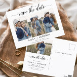 Carte Postale Enregistrer la date 4 Photo Elegant Editable Moder<br><div class="desc">Paysage moderne et élégant Horizontal Four (4) Photo Enregistrer la date Magnet Mariage avec typographie manuscrite. L'aimant d'invitation de date inclut la typographie de script et le design chic et simple auquel vous pouvez ajouter votre photo de fiançailles customisée à.</div>