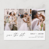Carte Postale Enregistrer la date 4 Photo Elegant Editable Moder (Devant)