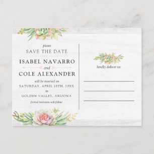 Carte Postale Enregistrer la date aquarelle Collage de photos Su