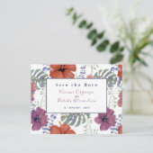 Carte Postale Enregistrer la date aquarelle fleur tropicale hibi (Debout devant)