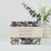 Carte Postale Enregistrer la date aquarelle prune violet fleuri (Debout devant)