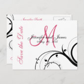 Carte postale Enregistrer la date avec des tourbil (Devant / Derrière)