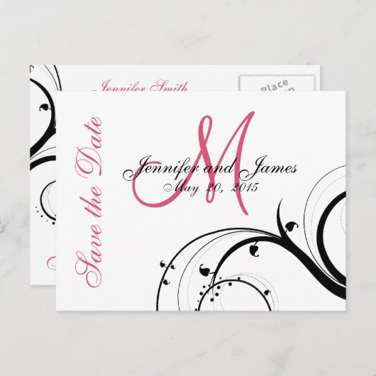 Carte postale Enregistrer la date avec des tourbil (Devant / Derrière)