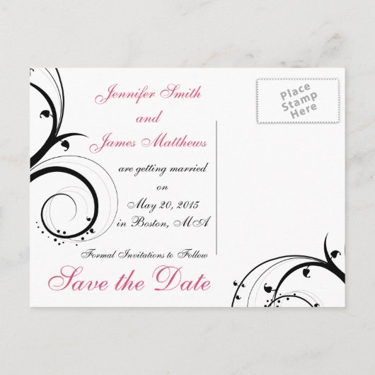 Carte postale Enregistrer la date avec des tourbil (Dos)