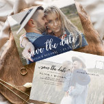 Carte Postale Enregistrer la date Blanc manuscrite Coeurs photo<br><div class="desc">Mariage écrit à la main Enregistrer les cartes de dates qui ont une photo sur le devant et le dos. Les cartes Save the Date Fall, Automne, Hiver, Printemps ou Été contiennent une typographie manuscrite moderne avec des caractères cursifs, qui sont élégants, simples et modernes à utiliser après que vous...</div>