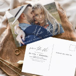Carte Postale Enregistrer la date Boho minimaliste photo moderne<br><div class="desc">Capturez l'essence de votre histoire d'amour avec notre carte postale minimaliste Save the Date Boho Photo Modern. Cette carte postale allie minimalisme contemporain et charme bohème, ce qui en fait le choix idéal pour annoncer votre prochain mariage. Avec votre photo de fiançailles, cette carte postale devient un souvenir tangible que...</div>