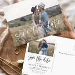 Carte Postale Enregistrer la date Boho minimaliste photo moderne<br><div class="desc">Capturez l'essence de votre histoire d'amour avec notre carte postale minimaliste Save the Date Boho Photo Modern. Cette carte postale allie minimalisme contemporain et charme bohème, ce qui en fait le choix idéal pour annoncer votre prochain mariage. Avec votre photo de fiançailles, cette carte postale devient un souvenir tangible que...</div>