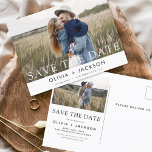 Carte Postale Enregistrer la date Boho minimaliste photo moderne<br><div class="desc">Capturez l'essence de votre histoire d'amour avec notre carte postale minimaliste Save the Date Boho Photo Modern. Cette carte postale allie minimalisme contemporain et charme bohème, ce qui en fait le choix idéal pour annoncer votre prochain mariage. Avec votre photo de fiançailles, cette carte postale devient un souvenir tangible que...</div>