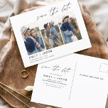 Carte Postale Enregistrer la date Boho minimaliste photo moderne<br><div class="desc">Capturez l'essence de votre histoire d'amour avec notre carte postale minimaliste Save the Date Boho Photo Modern. Cette carte postale allie minimalisme contemporain et charme bohème, ce qui en fait le choix idéal pour annoncer votre prochain mariage. Avec votre photo de fiançailles, cette carte postale devient un souvenir tangible que...</div>
