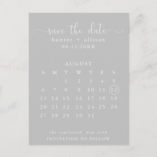 Carte postale | Enregistrer La Date | Calendrier (Devant)
